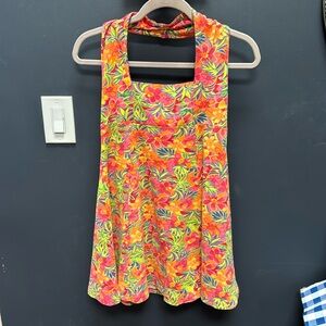 Neon skater 80s stretch halter dress